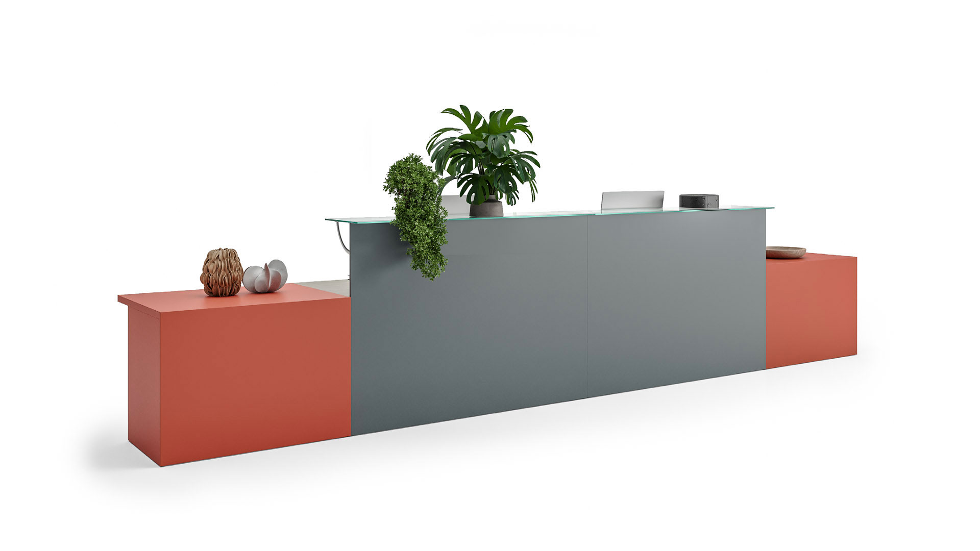 Reception with glass top