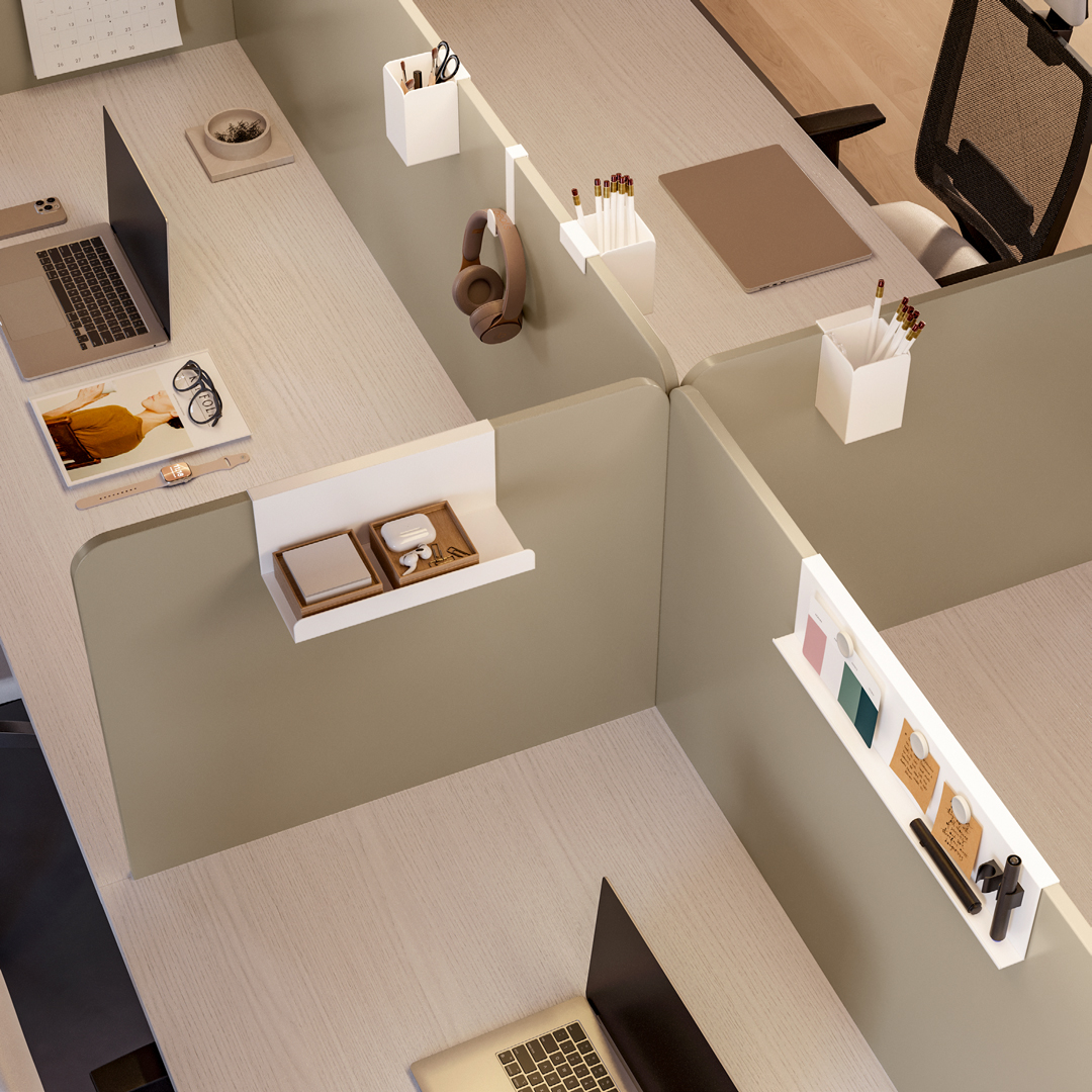 <strong>Set</strong> of accessories for partition panels