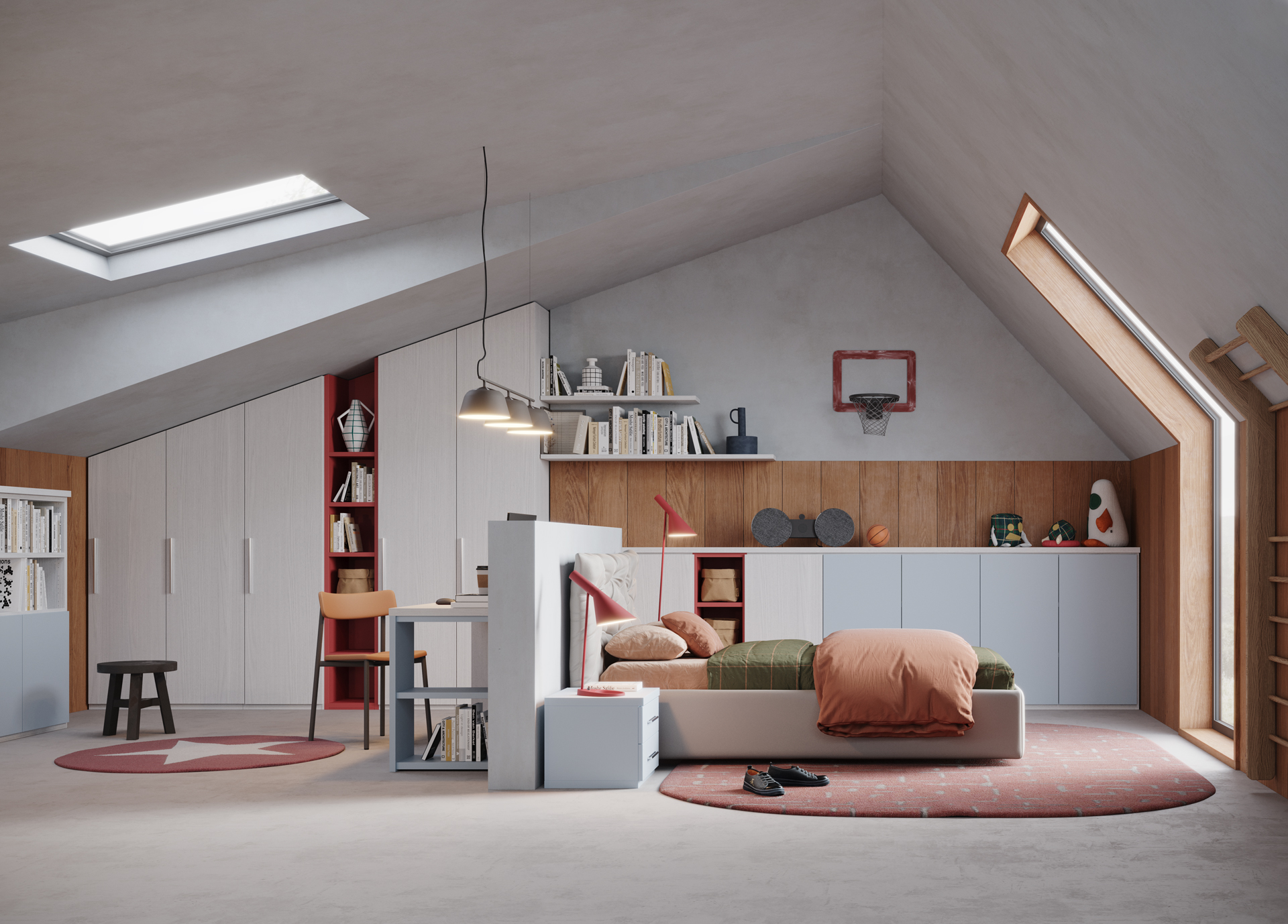La cameretta in mansarda: tre sfide, tre soluzioni Giessegi! - Giessegi.it