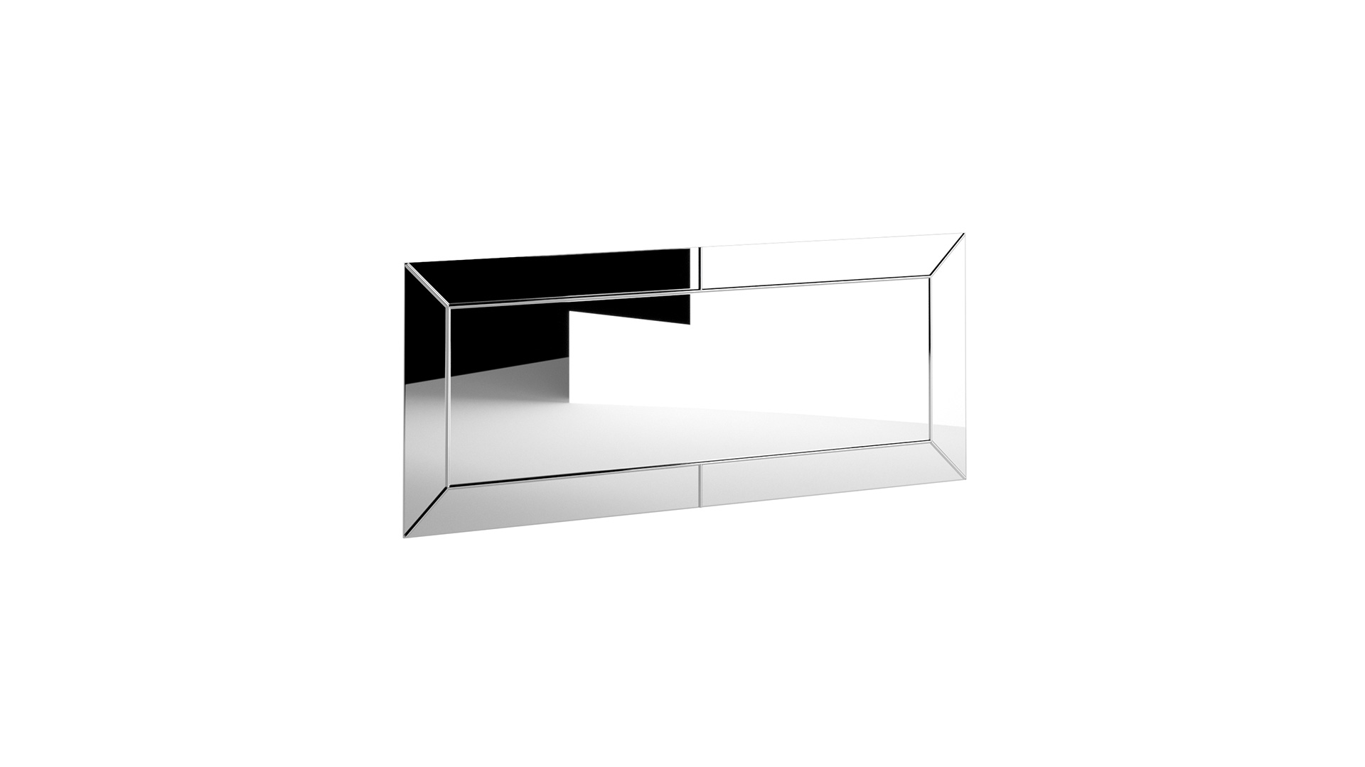 Beveled mirror with engraved details and LED lighting | 1735